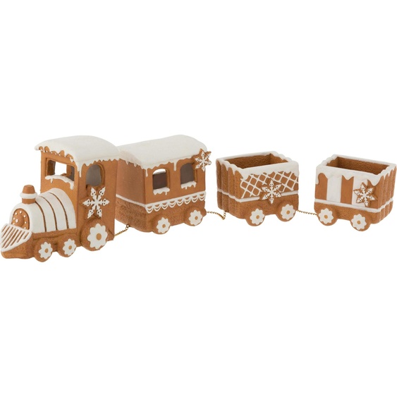 Manahee Design | Peperkoek Train Polyresine Marron | 13 cm x 45 cm x 8 cm