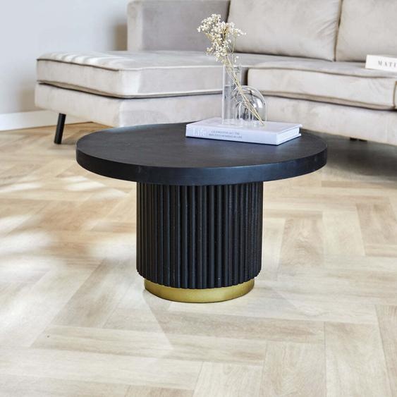 Manahee Design | Table basse ronde Elora | Mangue massif noir | Ø60 cm