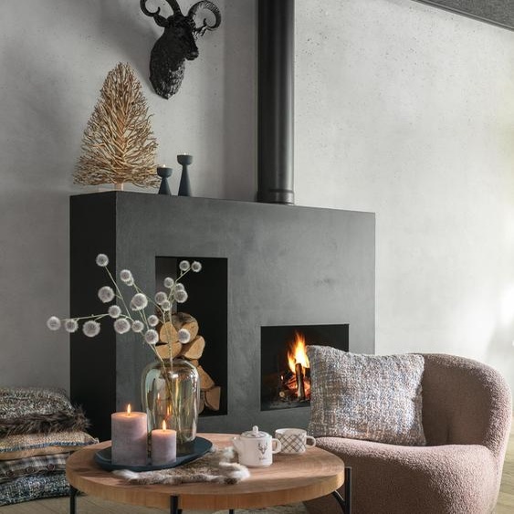 Manahee Design | Tête de chèvre en aluminium noire | 55 cm x 44 cm x 28 cm