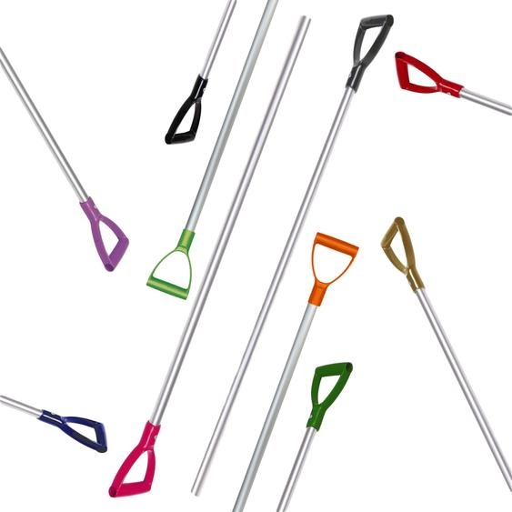 Manche de fourche en aluminium. 95 cm avec poignée bleue