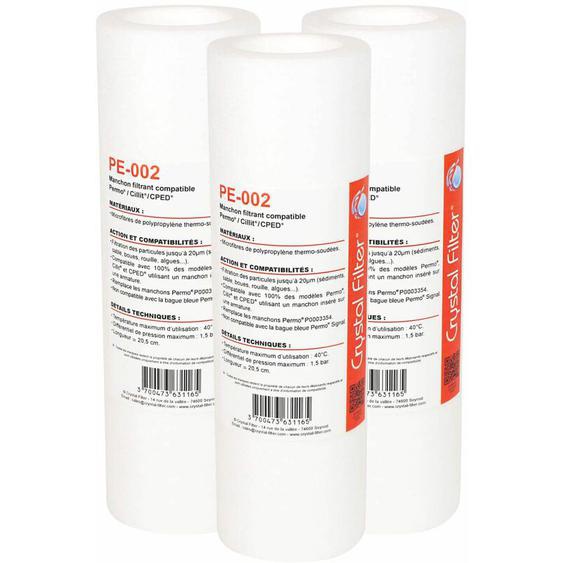 Crystal Filter - Manchon ® PE-002 compatible Permo Cristal 3 et 4 - 10 - P0003354 (lot de 3)