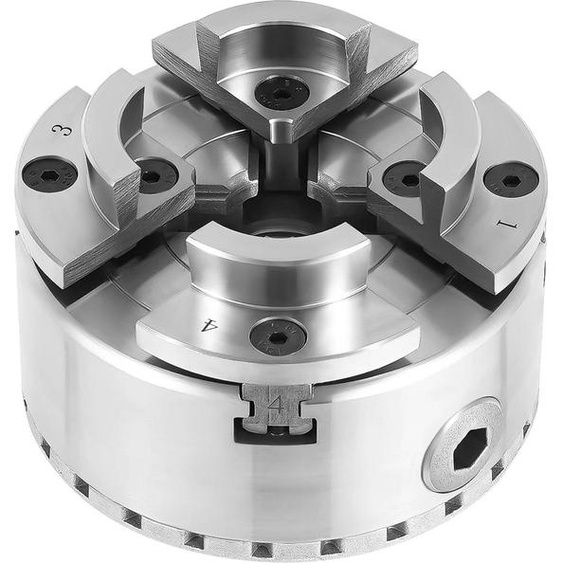 Mandrin à 4 mors à centrage automatique - Mandrin pour tour à bois - Filetage M33 - Ø 9,6 cm - Plage de serrage 4,5–8,1 cm - Max 3000 tr/min - Acier 40Cr - Argent