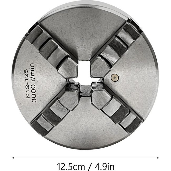 Mandrin de tour, 4 mors autocentrant, acier, gris