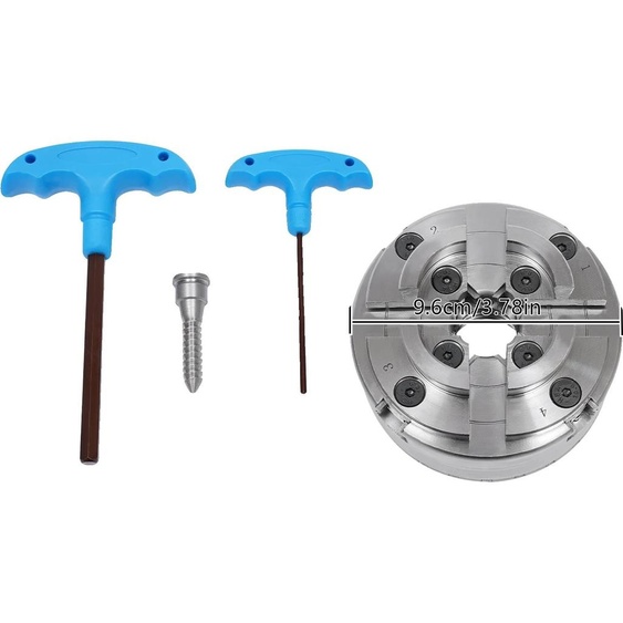 Mandrin M33, conception à centrage automatique, acier 40Cr durable, bleu