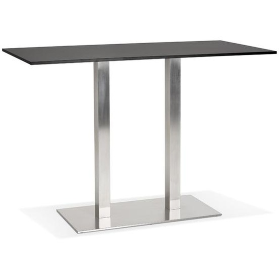 Mange-debout design DENVER BAR noir avec pied en métal brossé - 160x80 cm