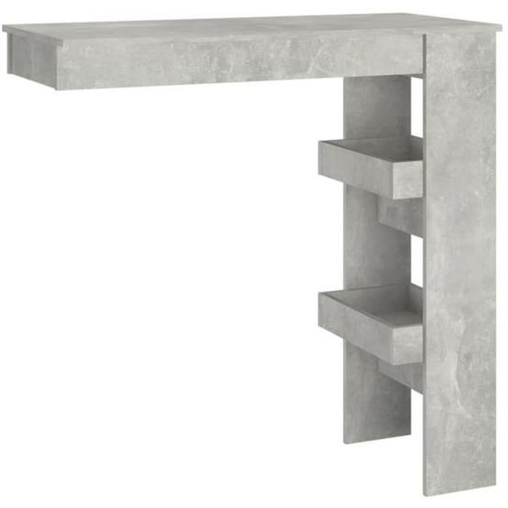 Table de bar murale - GAROSA - BAO - Gris béton - 102x45x103,5cm - 2 places