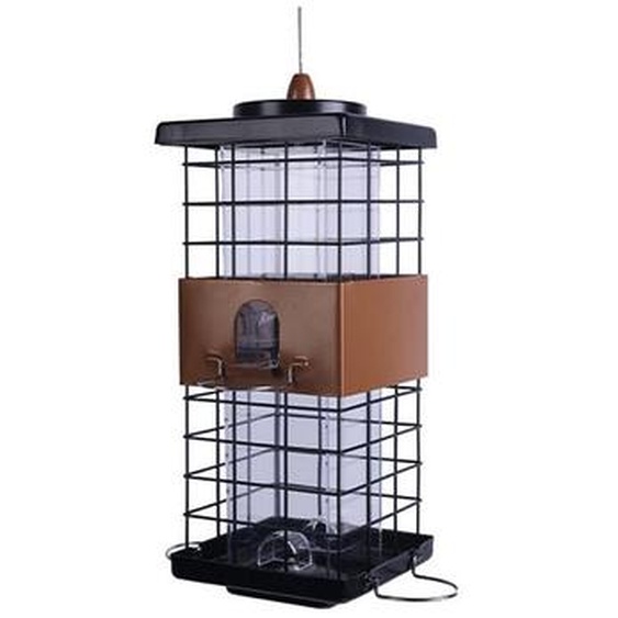 Mangeoire à oiseaux anti-écureuils, mangeoires à oiseaux en métal pour lextérieur, attirant les pinsons, les cardinaux, les mésanges et autres