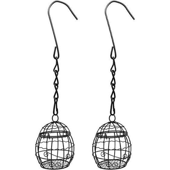 Mangeoire pour oiseaux, 2 pièces, métal, rouge, dextérieur, jardin, nourriture pour animaux sauvages, oiseaux, moineaux, pigeons, 2 pièces.