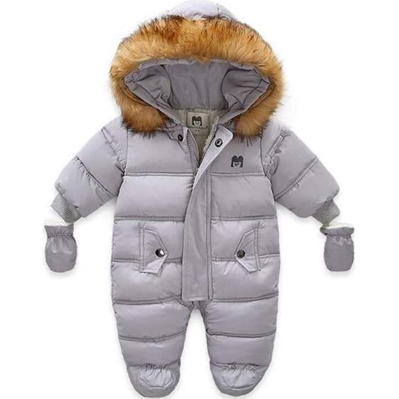Manteau dhiver bébé Combinaison de Neige Barboteuse en Polaire dhiver Grenouillère Pyjama Épaissie Vêtements de Nuit à Capuche