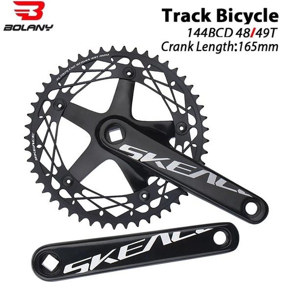 MAOYYE SKEACE pédalier de vélo 144BCD VTT trou carré manivelle en alliage daluminium manivelle à vitesse unique roue à chaîne 165mm 49T ensemble de manivelle