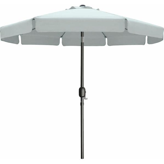 Marbueno Parasol Acero 8 Varillas D300 cm Poliester Blanc Jardin, Piscine, Terrasse
