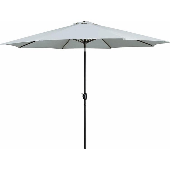 Marbueno Parasol Acero 8 Varillas D300 cm Poliester Blanco Jardin Piscina 10487