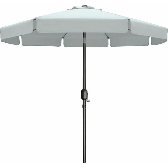 Marbueno Parasol Acier 8 Baguettes D300 cm Polyester Blanc Jardin Piscine Terrasse 10491