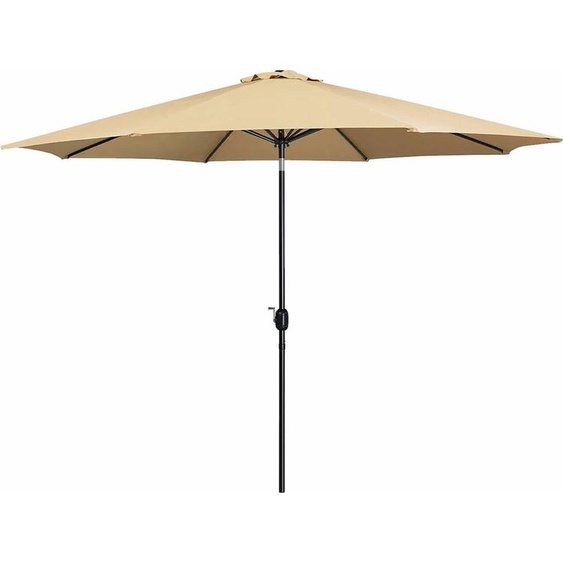 Marbueno Parasol Acier 8 Brins D270 cm Polyester Marron Jardin, Piscine, Terrasse