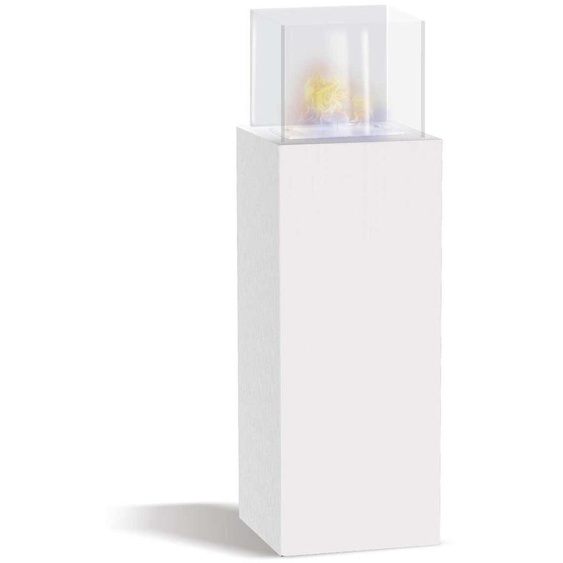 Marcantonio - Cheminée au bioéthanol de sol freestanding, dimensions 40x40xH112 cm blanc