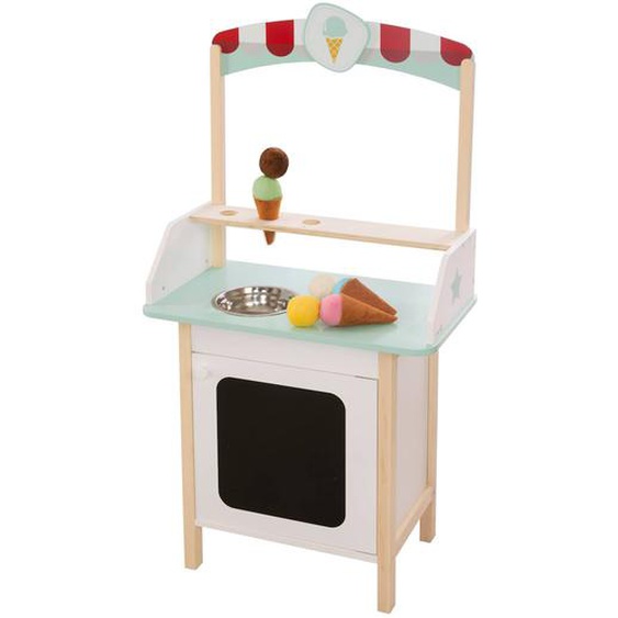 Marchande De Glace + 3 Cornets Et 6 Boules En Tissu Blanc, Menthe Et Naturel