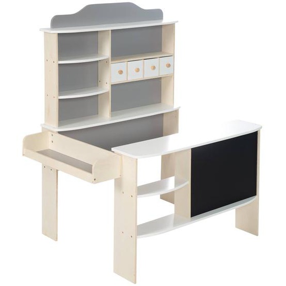 Marchande En Bois À 4 Tiroirs Et Tableau À Craie Naturel / Sans Accessoires