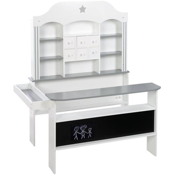 Marchande Enfant En Bois À 6 Tiroirs Candy Shop Blanc - Gris /sans Accessoires