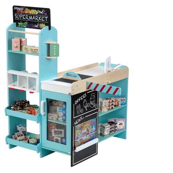 Marchande - Supermarché En Bois Avec Accessoires Multicolore