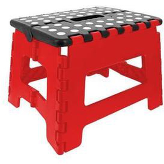 Marche Pied Pliant - Résiste jusquà 150kg de charge  31,5 x 25,5 X 22 cm Rouge
