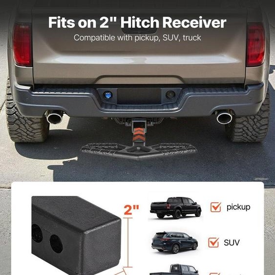 Marchepied pour attelage universel de 2 pouces Protection arrière en acier pour pare-chocs de remorque