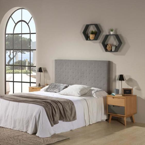 marcKonfort Tête de lit Malta 140x60 cm Couleur Gris, Rembourrée de Mousse, brodé Effet capitonné, 8cm dépaisseur, Système de