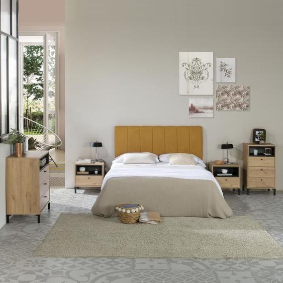 marcKonfort Tête de lit tapissée Creta 150x60cm moutarde