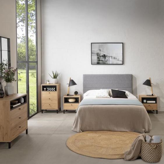 marcKonfort Tête de lit tapissée Miconos 140x60cm gris