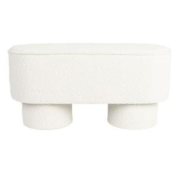 MARCOS - Banc arrondie en tissu bouclette L93cm