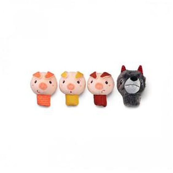 Marionnette a doigt - Les 3 petits cochons et le loup