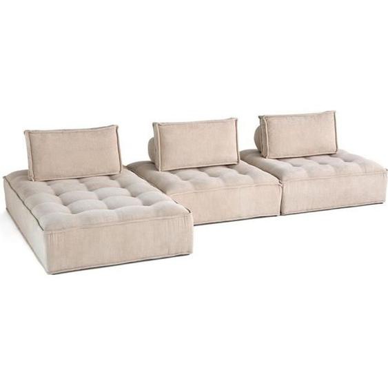 Marisol - canapé dangle modulable 4 places - velours texturé - Beige