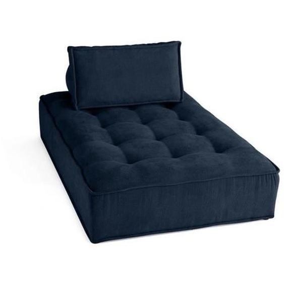 Marisol - module dassise méridienne - velours texturé - Bleu