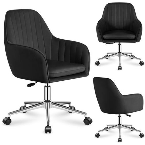 MARK ADLER Future 5.2 | Chaise pivotante Chaise de bureau Accoudoirs | Réglable en hauteur jusquà 130 kg | Tissu velours respirant | Noir