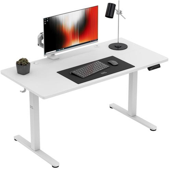 Mark Adler Leader 7.3 Bureau électrique blanc 140x60 cm, hauteur réglable 72-118 cm, ErgoHub Flex Panel, gestion des câbles, charge maximale 50 kg