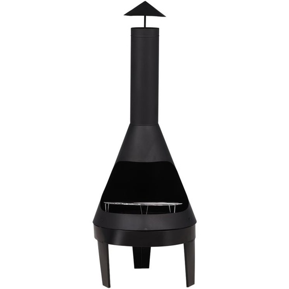 Marongo cheminée de jardin, feu acier noir.