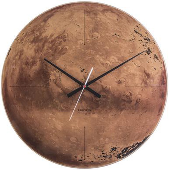 Mars - Horloge murale ronde en verre ø60cm - Couleur - Brun
