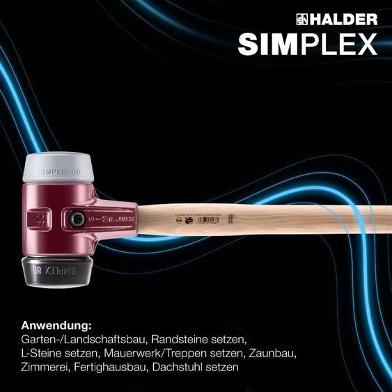 Marteau à frapper SIMPLEX, composition de caoutchouc / TPE-mid ; avec corps en fonte malléable et manche en hickory | D=80 mm | 3023.081