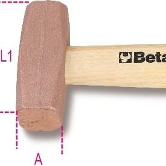 Marteau Beta avec tête en cuivre et manche en bois 1385/400