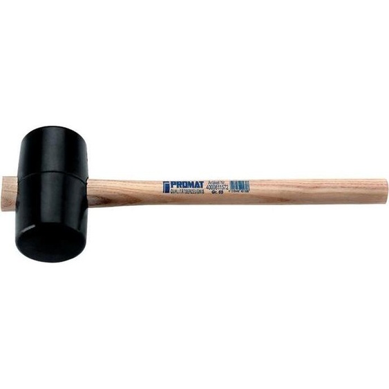 Marteau caoutchouc Tête-D.40mm Tête-L.80mm noir frêne 90 Shore A piste plate PROMAT