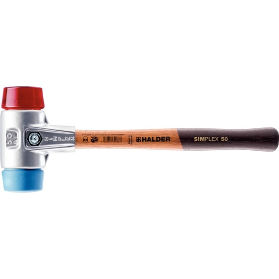 Marteau de protection SIMPLEX avec boîtier en aluminium et manche en bois, Ø 60, TPE-soft / plastique