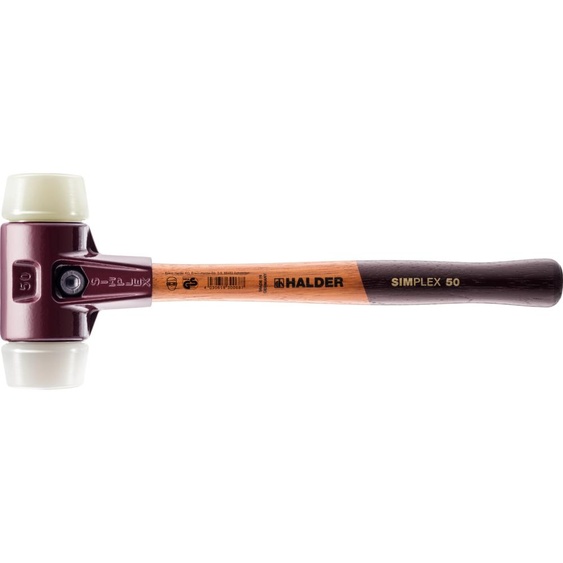 Marteau de protection SIMPLEX avec boîtier TE et manche en bois,Ø 80,Superplastique / nylon