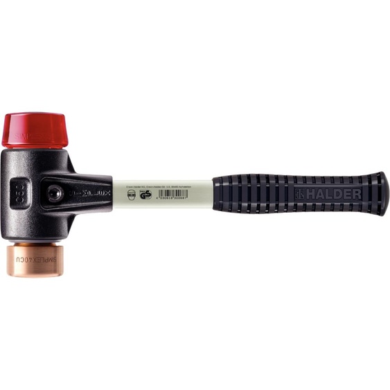 Marteau de protection SIMPLEX avec boîtier TE renforcé et manche en fibre de verre, Ø 40, Cuivre / plastique