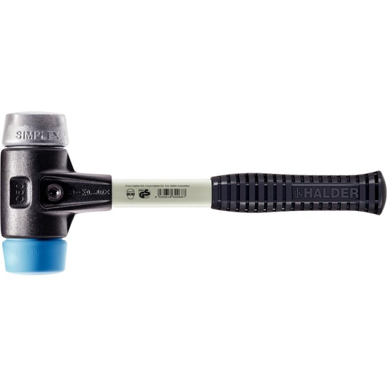 Marteau de protection SIMPLEX avec boîtier TE renforcé et manche en fibre de verre,Ø 60,TPE-soft / métal mou