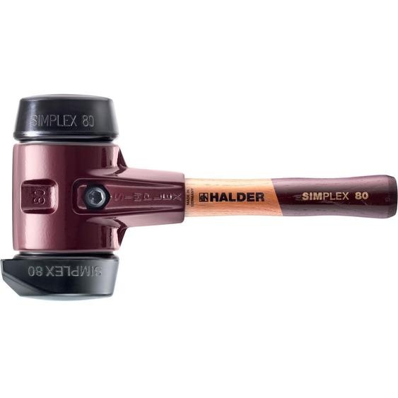 Marteau de protection SIMPLEX avec corps en fonte malléable et manche en bois, Ø 80 / manche 230 mm Composition en caoutchouc avec pied / Composition en caoutchouc