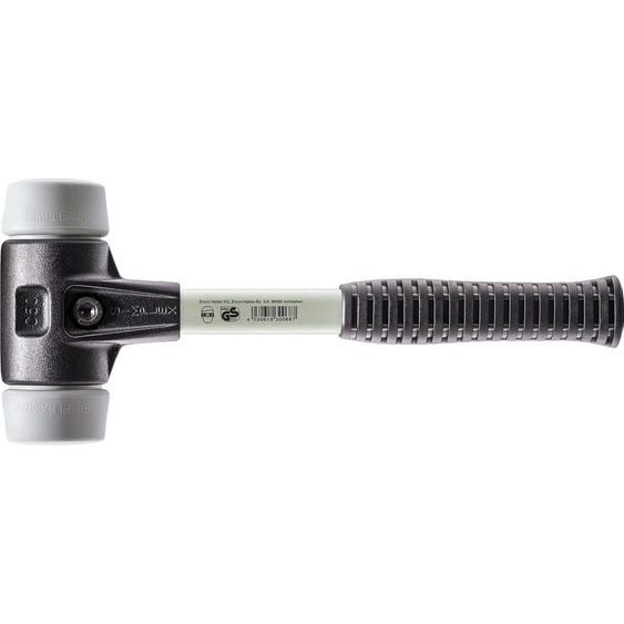 Maillet HALDER SIMPLEX TPE moyen avec boîtier en fonte malléable renforcée et manche en fibre de verre - D=40 mm - 3703.040