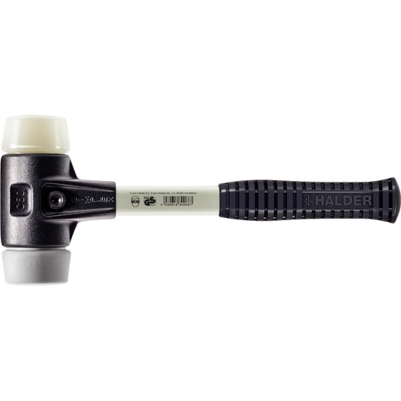 Marteau de protection Simplex, TPE-mid / Nylon ; avec boîtier renforcé en fonte malléable et manche en fibre de verre | D=60 mm | 3738.060