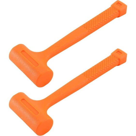 Marteau en caoutchouc, 0,5 kg, lot de 2, en PVC, de couleur orange, pour la pose de carrelage