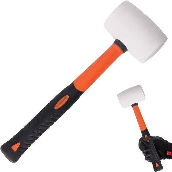 Marteau en caoutchouc blanc, 600 g, 55 mm, antidérapant