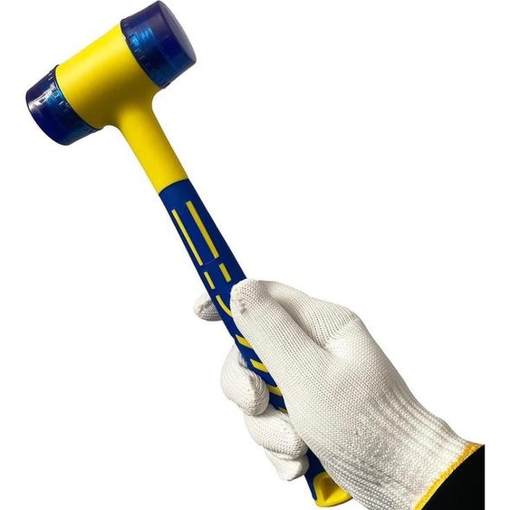 Marteau en caoutchouc de 40 mm, 500 g, avec poignée antidérapante. Marteau à frapper idéal pour le travail du plastique, du cuir et de la bijouterie