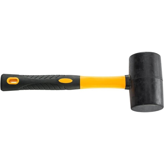 Marteau en caoutchouc de 55 mm, avec manche ergonomique, de couleur noire, pour travaux